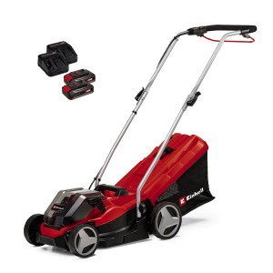 Tondeuse à batterie Einhell GE-CM 36/33 Li avec 2 batteries et chargeurs.