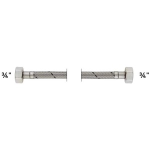 Tuyau de raccordement Flexo DN10, 50 cm, avec gaine en acier inoxydable et filetage intérieur 3/4 pouce.