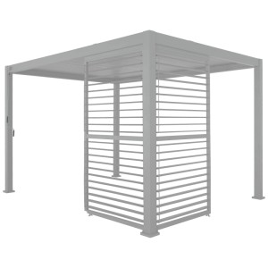 Paravento Colibri in alluminio bianco con lamelle orientabili per pergola 4 m.