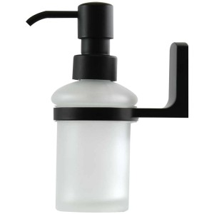 Spirella Taku dispenser sapone con supporto, zinco nero opaco.