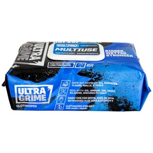 Lingettes nettoyantes multi-usages Ultra Grime, lot de 100, pour l'entretien automobile et l'atelier, éliminent l'huile, la graisse et la saleté.
