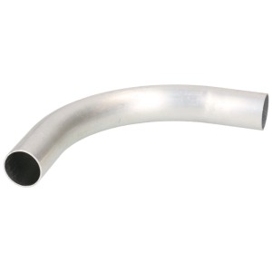 Coude en aluminium à emboîter M25 90° pour goulottes, aluminium argenté, vue détaillée.