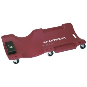 Kraftwerk lettino in plastica ergonomico con 6 ruote per riparazione e manutenzione auto.