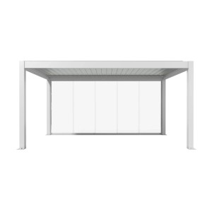 Pannello scorrevole in vetro Biohort bianco (5 m) per coperture patio con vetro trasparente.