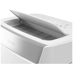 Olimpia Splendid Luftentfeuchter Aquaria S1 20 P, weiß, mit geöffnetem Wassertank.