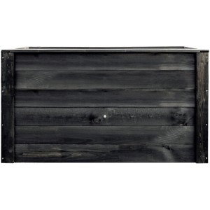 Carré potager surélevé en bois anthracite, 150x76x74 cm, pour jardin et terrasse.