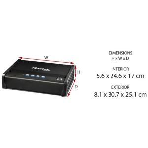 Cassetta di sicurezza compatta Master Lock, 2,34 l, in nero. Cassaforte con combinazione digitale e chiave di emergenza.