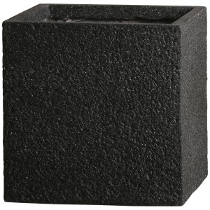 Fioriera quadrata Calais antracite in Fibreclay, 24x24x24,5 cm.