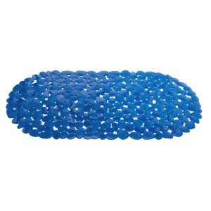 Tappetino per vasca MSV Galets blu navy, 35x68 cm, in PVC per sicurezza in bagno e doccia.