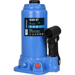 Cric a bottiglia blu Güde GSH 18041 con portata 5 t per riparazione e manutenzione auto.