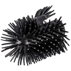 Schwarzer Wenko Silikon Ersatzbürstenkopf mit Randreiniger, Ø 7,5 cm.