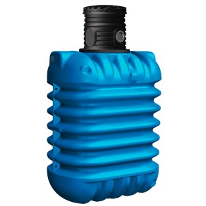 Cuve enterrée bleue 4rain Modularis 12 500 l avec rehausse de puits pour jardin.