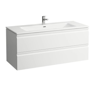 Ensemble meuble vasque Laufen Pro S, 120 cm, avec meuble blanc et vasque à poser.