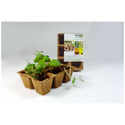 Windhager Anzuchttöpfe Holz Beige eckig 6 x 6 x 6 cm / 24 Stk.