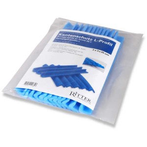 Protection d'angle profilé en L, lot de 12 pour cartons de déménagement, protection d'angle bleue en paquet.