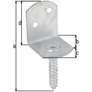 Support de clôture en treillis en L, galvanisé à chaud, 83 mm, avec vis pour le montage de clôtures légères.