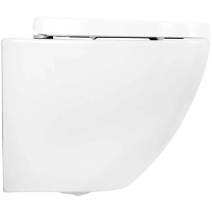 Set WC sospeso Aquasu, sedile rialzato con chiusura rallentata, bianco, per bagno accessibile.