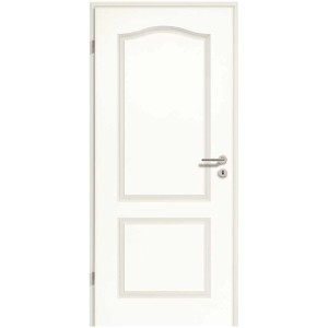 Porta interna laccata bianca Brillant Classic 4002 con arco, DIN sinistra, con serratura e cerniere.