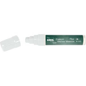 Weißer Kreul Kreidemarker Chalky XXL Snow White mit breiter Spitze, Kappe abgenommen. Für Tafel & Glas.