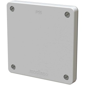 Plaque d'obturation gris clair Exo IP55, taille 1x1 pour appareillage apparent.