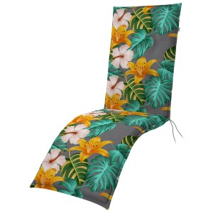 Coussin Doppler Relax Living avec motif floral coloré pour chaises longues de jardin, 48x170 cm.