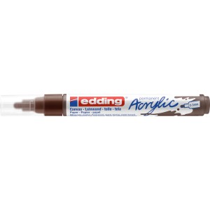 Marqueur acrylique Edding 5100 brun chocolat, largeur de trait 2-3 mm, pour toile, papier et bois.