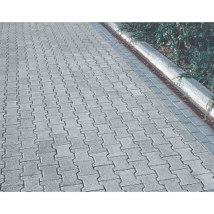 Pavés autobloquants en béton gris, pierre normale double T pour allées et entrées de garage.