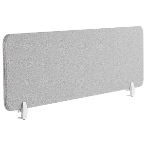 Cloison de bureau grise Wally, 160x40 cm, avec pinces pour accessoires de bureau.