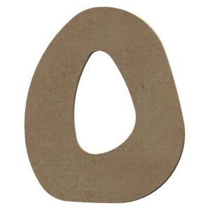 Gomille figura in MDF lettera O, naturale, 6x8 cm, per bricolage e decorazioni.