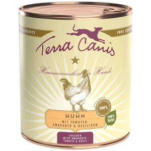Terra Canis Classic Pollo cibo umido per cani, lattina da 800g. Alimento completo per cani.