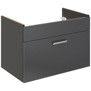 Mobile sottolavabo Pelipal 311 antracite con maniglia cromata, larghezza 75 cm.