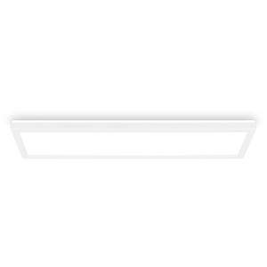 Plafonnier LED rectangulaire blanc Briloner Kada, 20x58 cm, avec lumière blanc neutre.