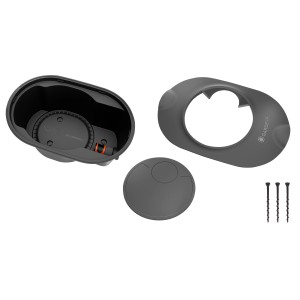 Gardena Pipeline-Set AquaPrecise Underground Box avec boîte, couvercle, cache et vis.