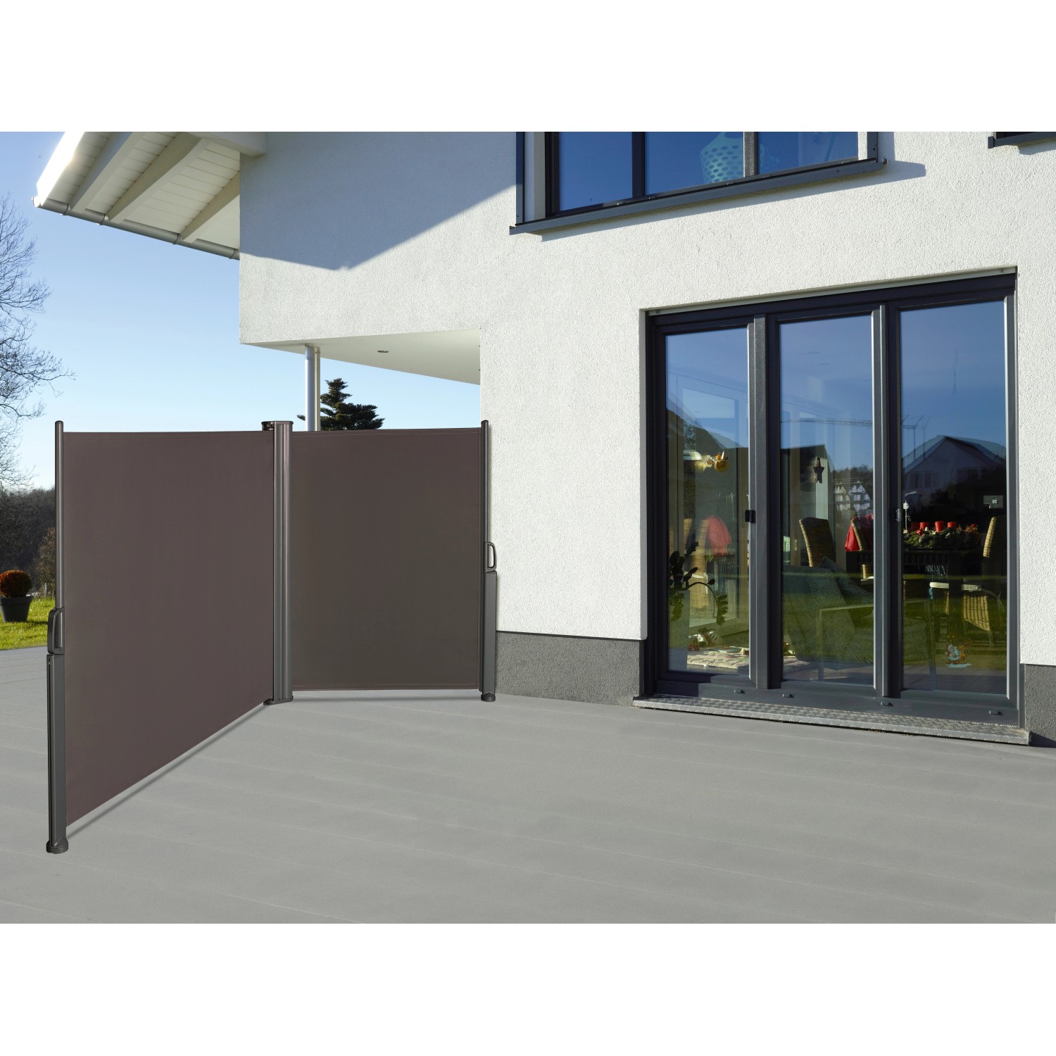 Seitenmarkise Cordoba 2seitig Pfosten Anthrazit je 300 x 150 cm kaufen