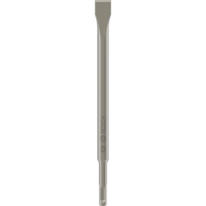 Scalpello piatto Bosch color argento con attacco SDS-plus. Utensile robusto per muratura e cemento.