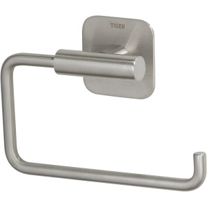 Porta carta igienica Tiger Colar in acciaio inox spazzolato per montaggio a parete.