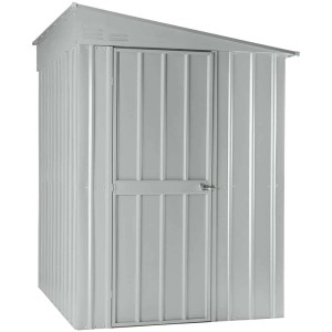 Abri de jardin argenté M-Schuppen 5x8 avec porte coulissante et ventilation de pignon.