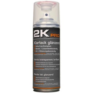 Glänzendes 2K-Klarlackspray, 400 ml, für Lackierungen und Schutz.