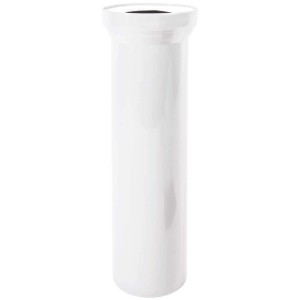 Tuyau de raccordement blanc pour WC sur pied, hauteur 250 mm, en plastique avec joint à lèvre.