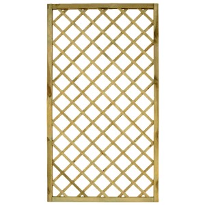 Grigliato in legno impregnato verde, 100x180 cm, per piante rampicanti in giardino.