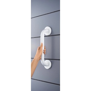 Barre d'appui de bain Ridder blanche, 30 cm en aluminium, pour un maintien sûr dans la salle de bain.