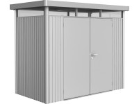 Biohort Metall-Gerätehaus HighLine Silber-Metallic 3,5 m² Doppeltür
