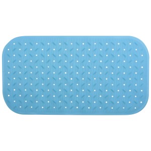 Tappetino da bagno antiscivolo MSV azzurro cielo in gomma, 36x65 cm.