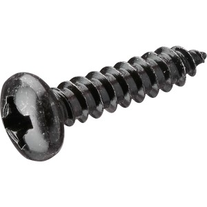 Vis à tête bombée noire Hettich (Ø 3,5 mm x 16 mm) en acier.
