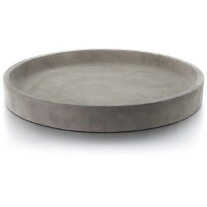 Plateau à bougie Balthasar Concreto Grand, Ø 25 cm, en béton gris.