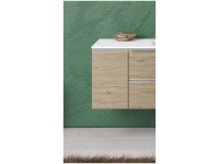 Seitenschrank York Nabucco Eiche / Griffe Chrom 50 x 30 cm