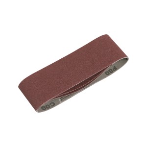 Bande abrasive LUX 75x510 mm, grain K240, pour ponceuses à bande. Pour poncer le bois, le métal et la peinture.