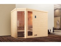 Weka Massivholzsauna Turku 3 Sparset Glastür/Fenster Kompakt 9kW Weka Massivholzsauna Turku 3 Sparset Glastür/Fenster Kompakt 9kW