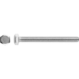 Vis à métaux en acier inoxydable M8 x 60 mm à filetage total, 50 pièces.
