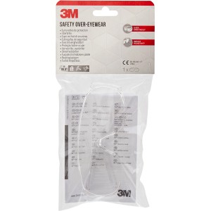 Lunettes de protection 3M Visitor, protection oculaire transparente à porter par-dessus les lunettes.